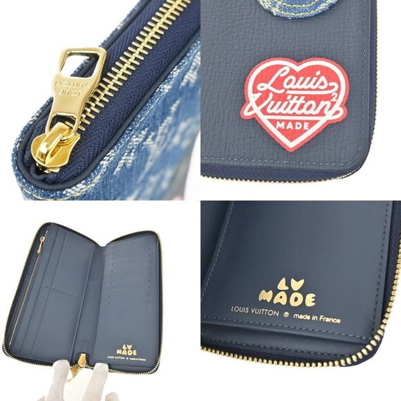 LOUIS VUITTON NIGO Zippy Wallet Vertical Monogram Denim Blue - Picture 9 of 11